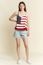 Women's Tank Top – American Flag Fringe