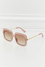 Women's Square Metal-Plastic Hybrid Sunglasses