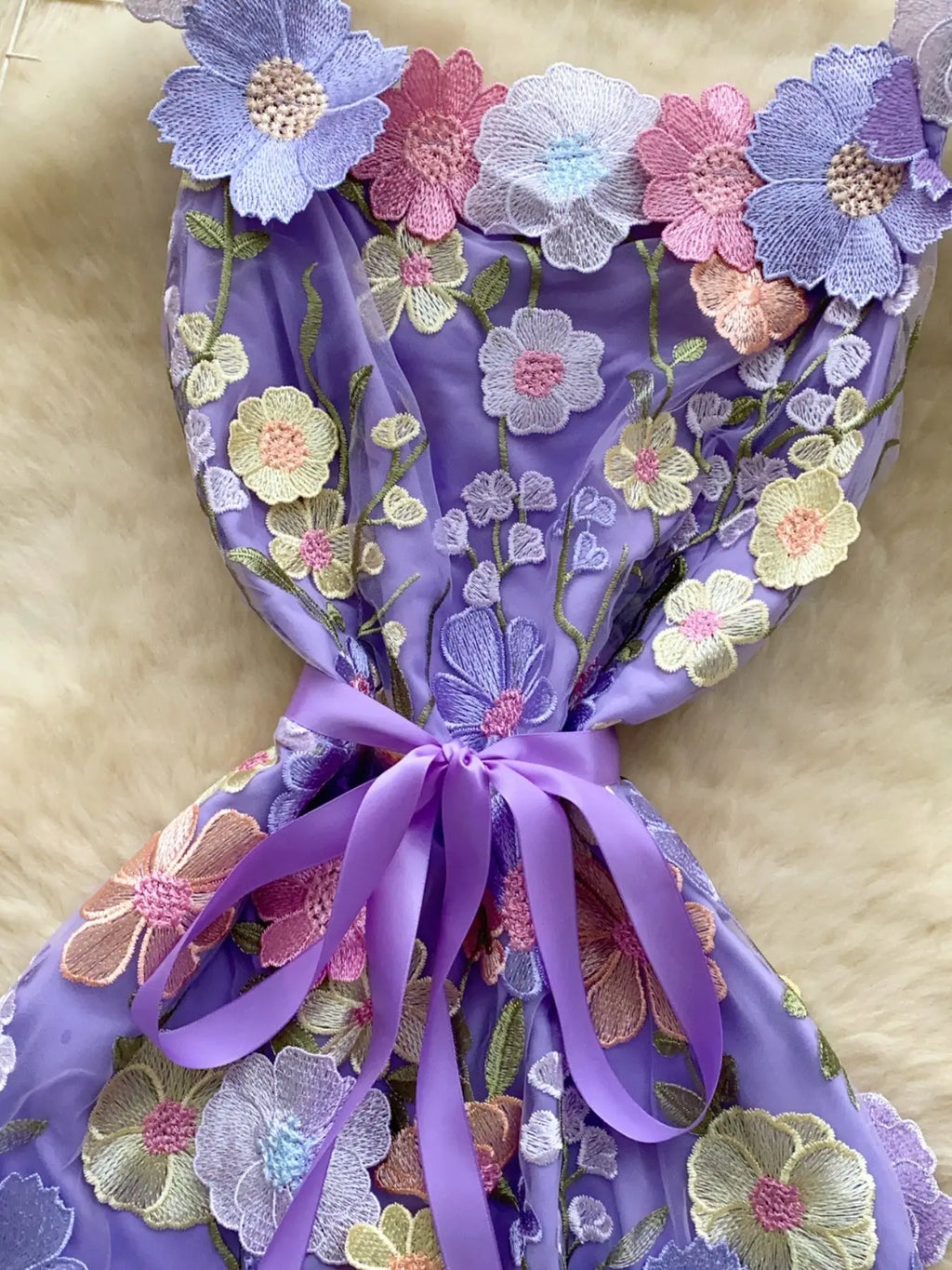 Floral Tie Waist Mini Dress Trendsi