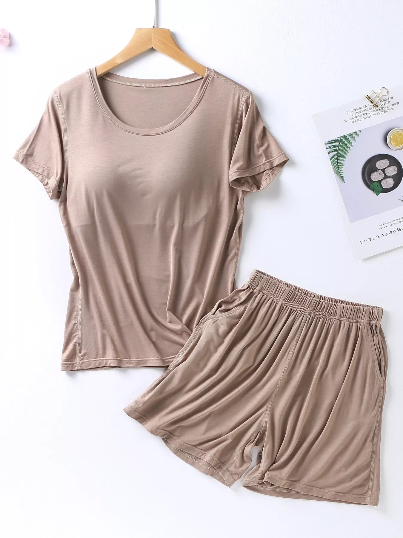 Women's Shorts Set – Padded Modal Tee & Shorts