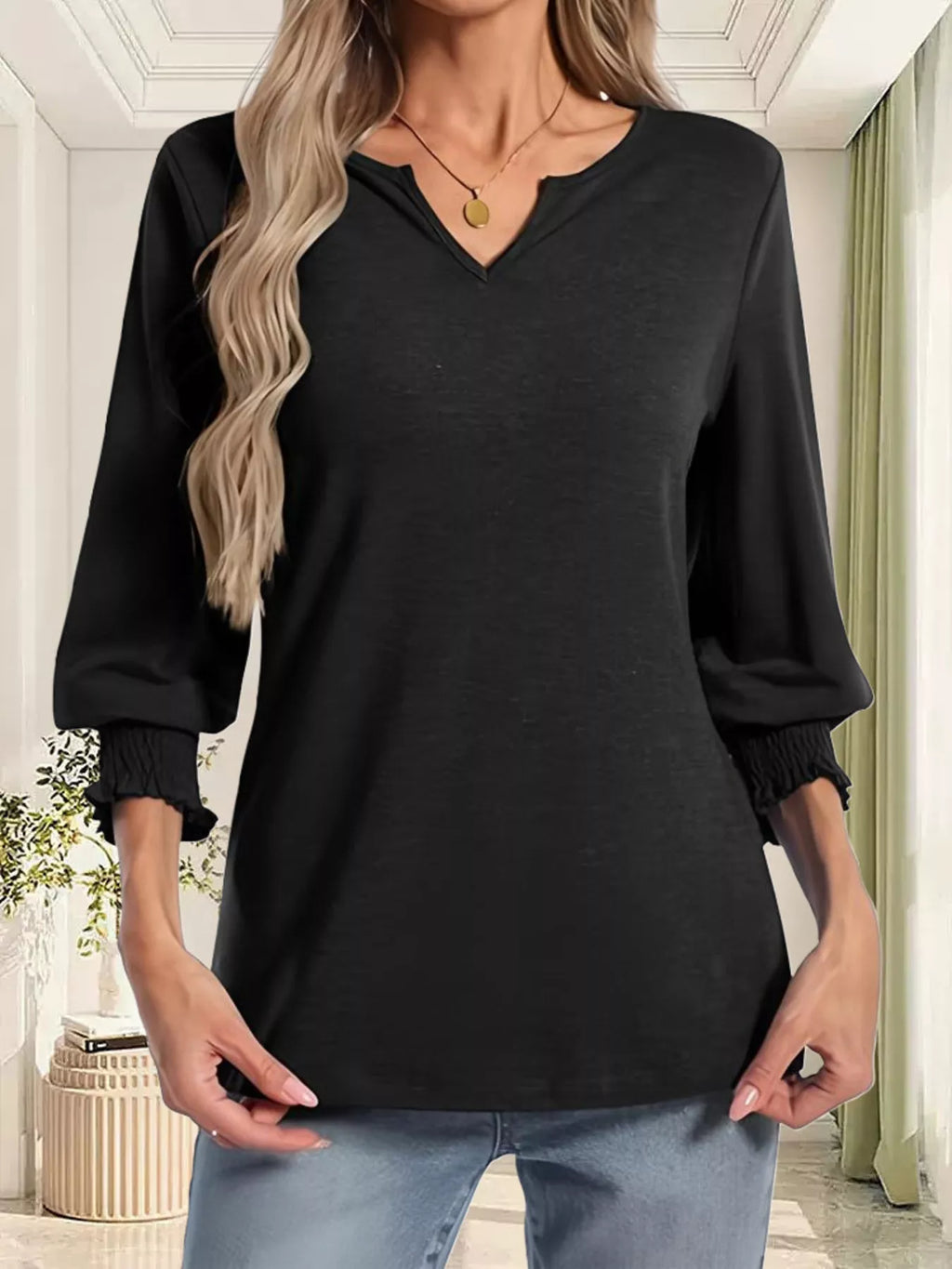 Women's Notched Top Plus Size