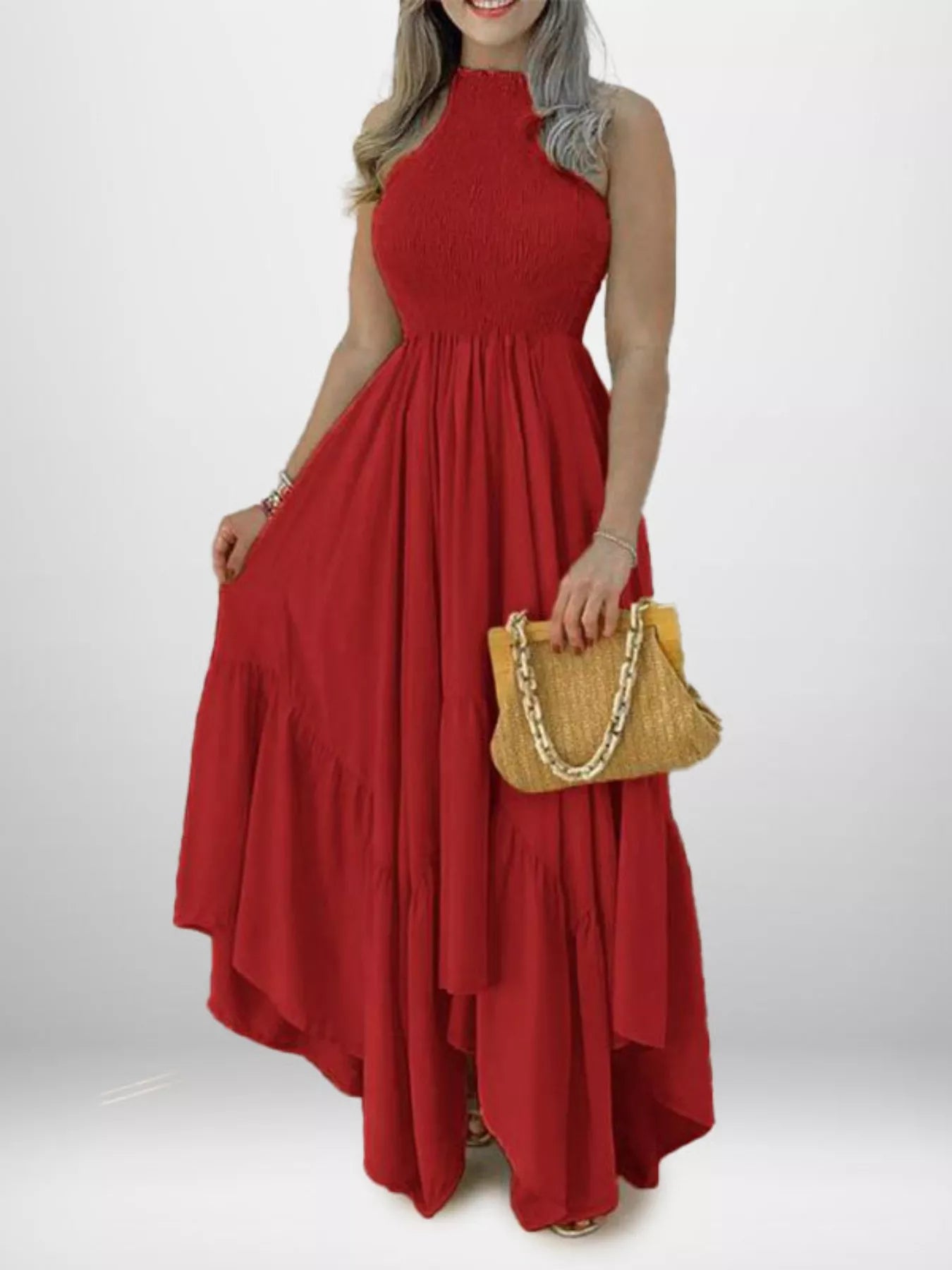 Women's Maxi Dress – Smocked Sleeveless