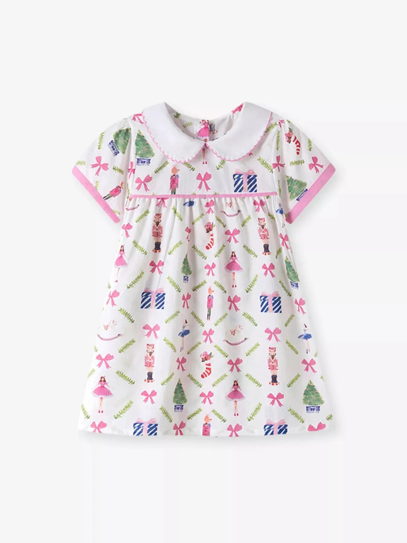 Girls Printed Peter Pan Collar Dress 100 Percent Cotton — Parfymia