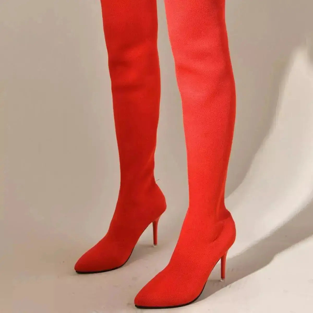 Elegant Point Toe Stiletto Boots in Mesh by Parfymia
