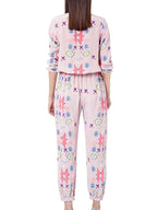 Women's Loungewear Printed Round Neck Set