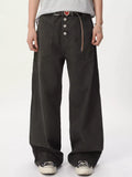 Men's Pants Wide Leg Cargo Button Fly
