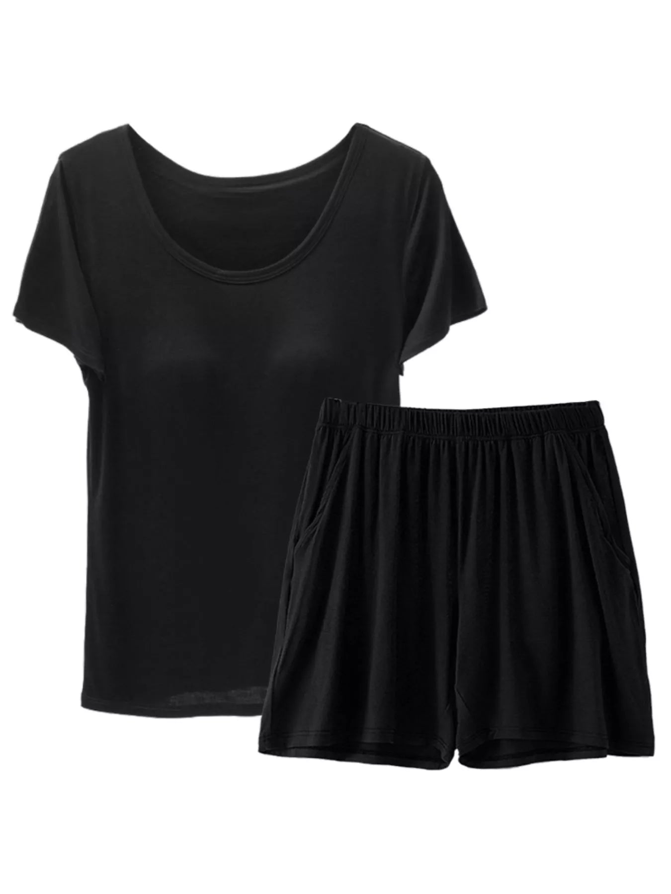 Women's Plus Size Padded Modal Shorts Set