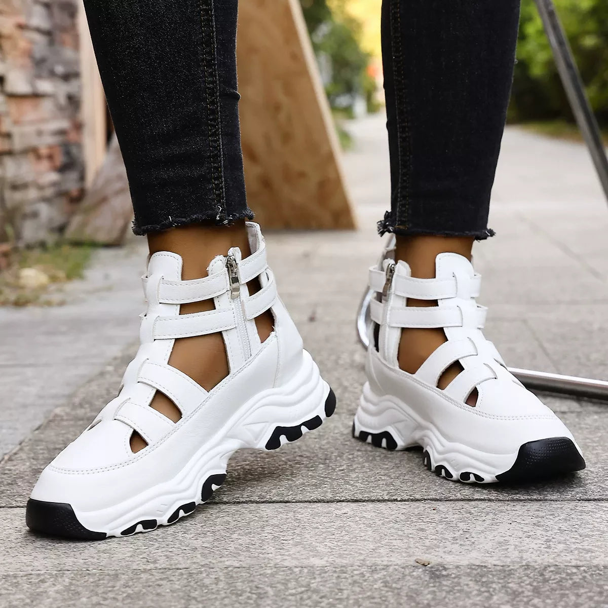 Women's Cutout Platform Sneakers