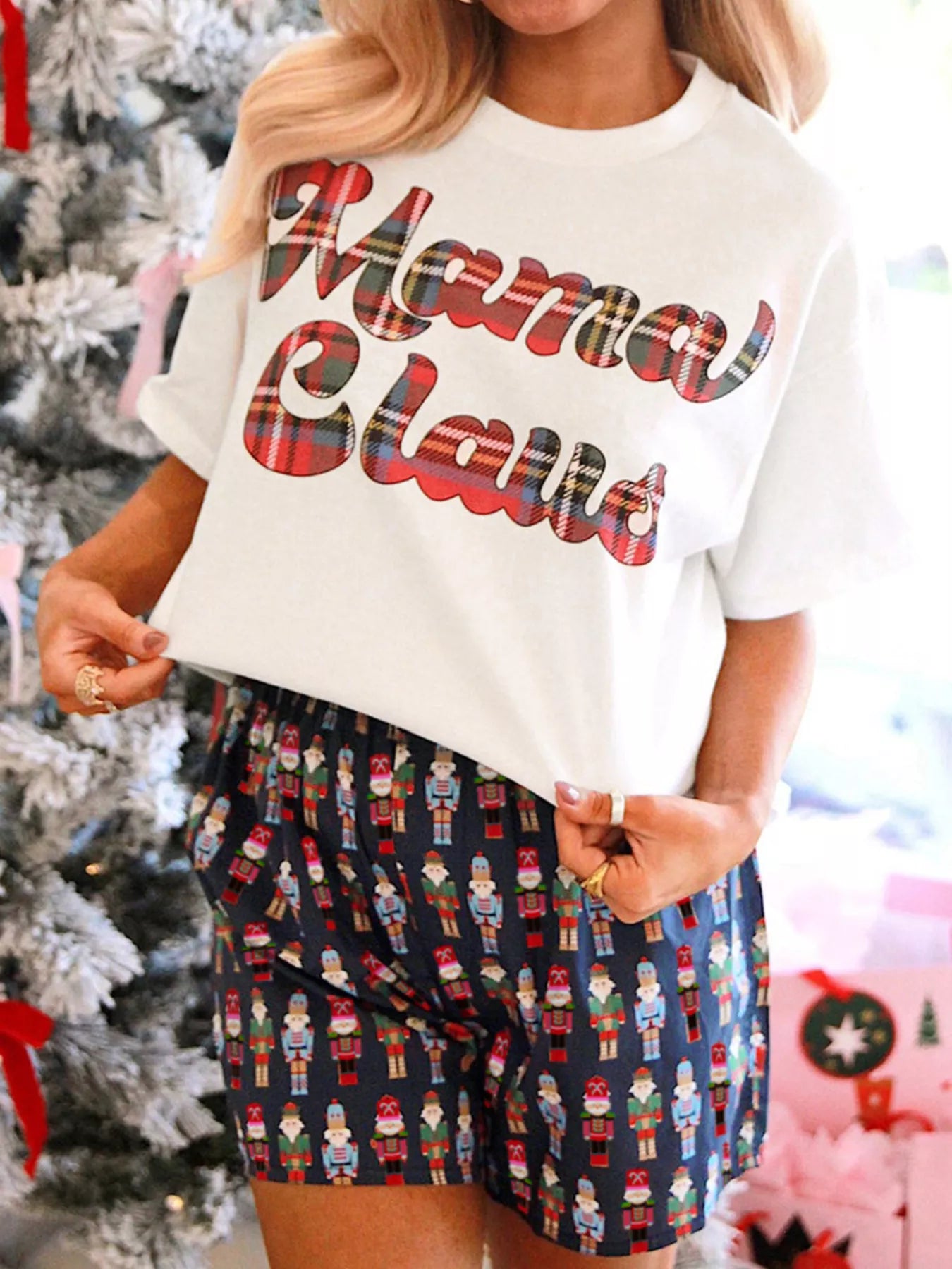 Women's Loungewear Set – Mama Claus Plaid