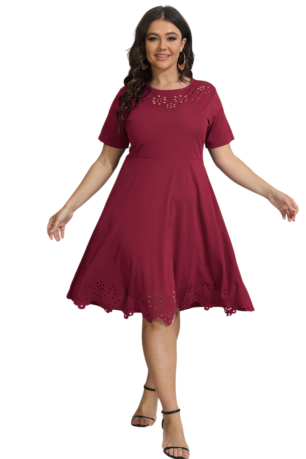 Women's Plus Size Openwork Dress