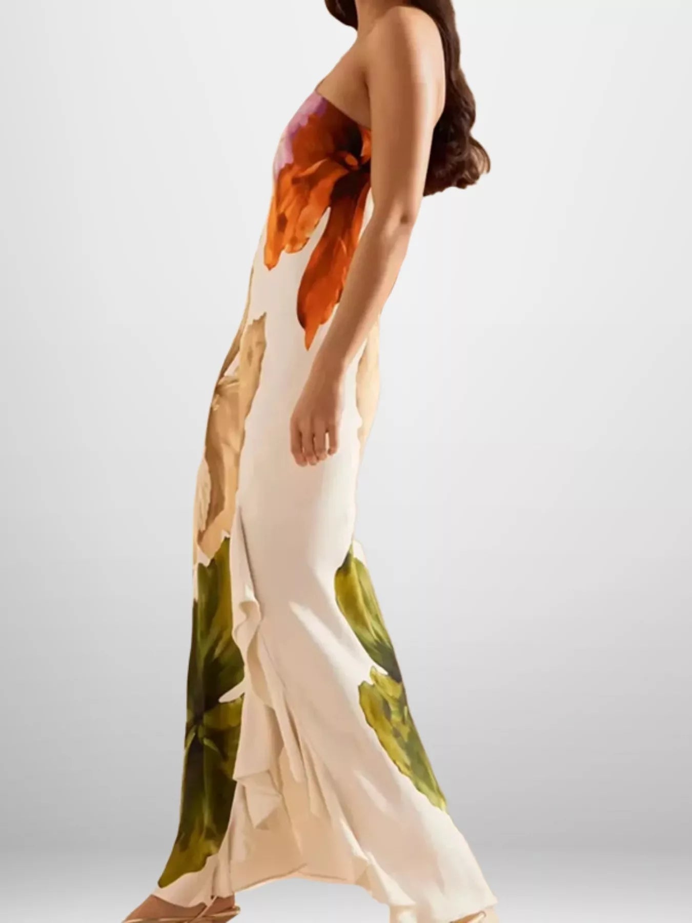 Women's Floral One-Shoulder Maxi Dress