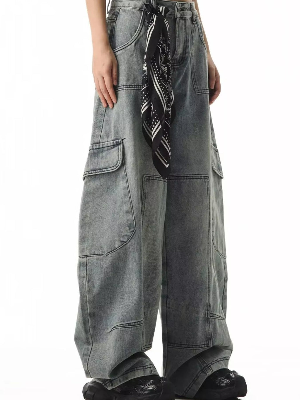 Men's Pants Loose Fit Cargo Jeans Plus Size
