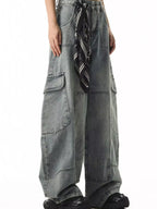 Men's Pants Loose Fit Cargo Jeans Plus Size