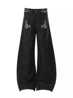 Men's Full Size Embroidered Wide Leg Jeans Plus Size