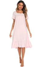 Women's Lounge Dress – Lace Square Neck