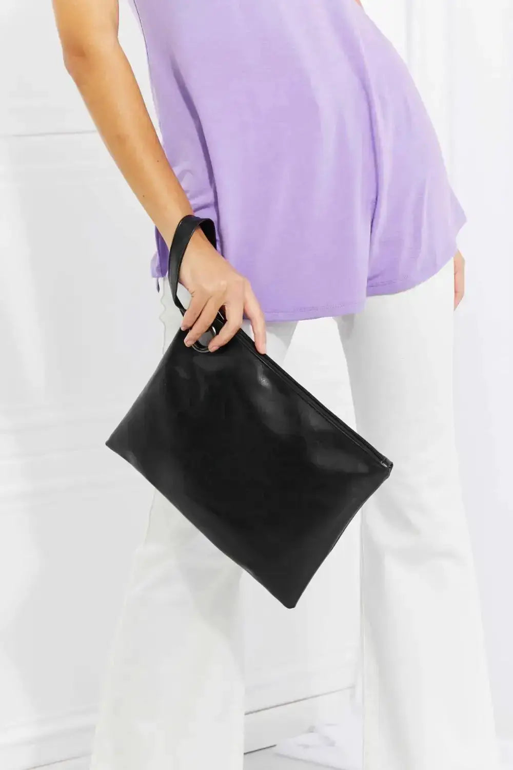 PU Leather Wristlet Looking At You Medium Clutch by Parfymia