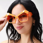 Women's Sunglasses – Oversized Geometric Orange
