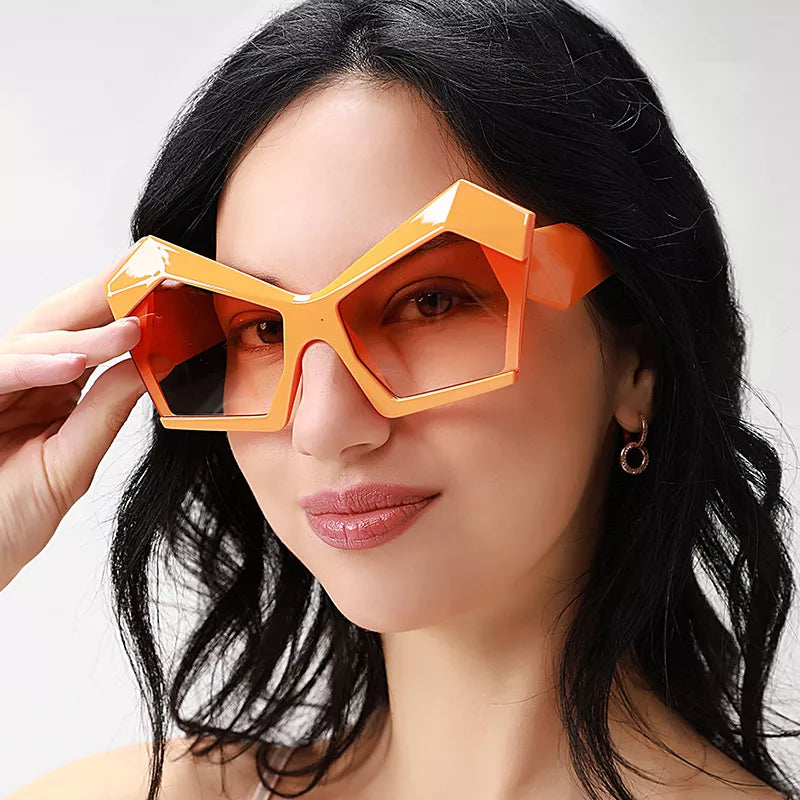 Women's Sunglasses – Oversized Geometric Orange