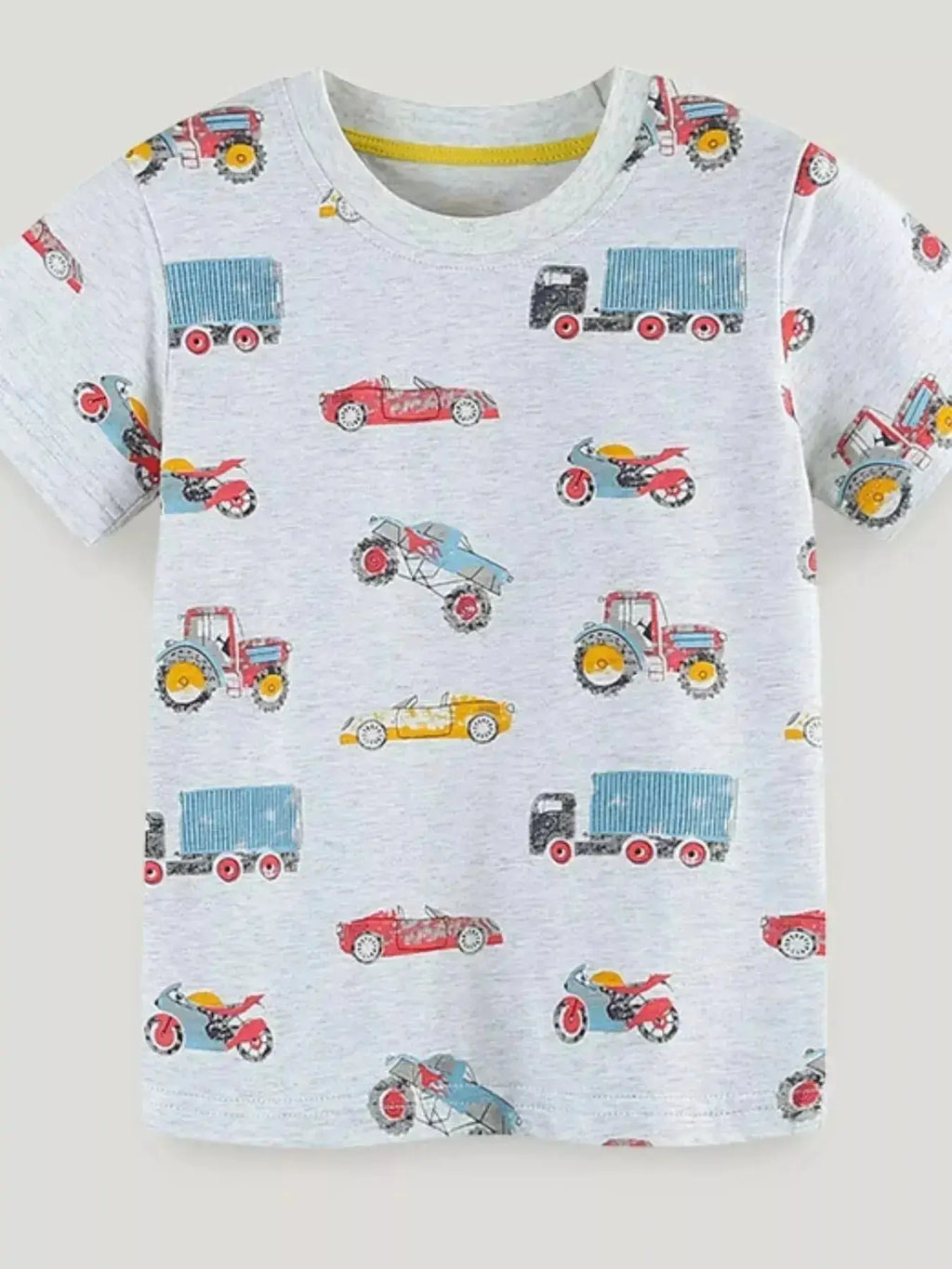 Vehicle Print Short Sleeve T-Shirt for Children by Parfymia