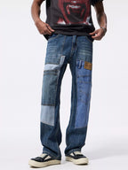 Men's Patchwork Relaxed Fit Jeans