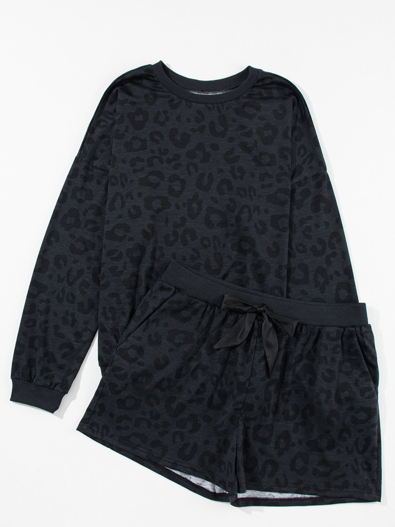 Women's Shorts Two Piece Set in Dark Gray