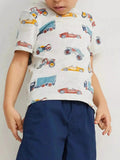 Vehicle Print Short Sleeve T-Shirt for Children by Parfymia