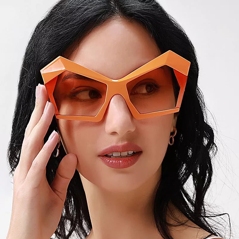 Women's Sunglasses – Oversized Geometric Orange