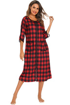 Women's Midi Dress – Round Neck Three-Quarter Sleeve