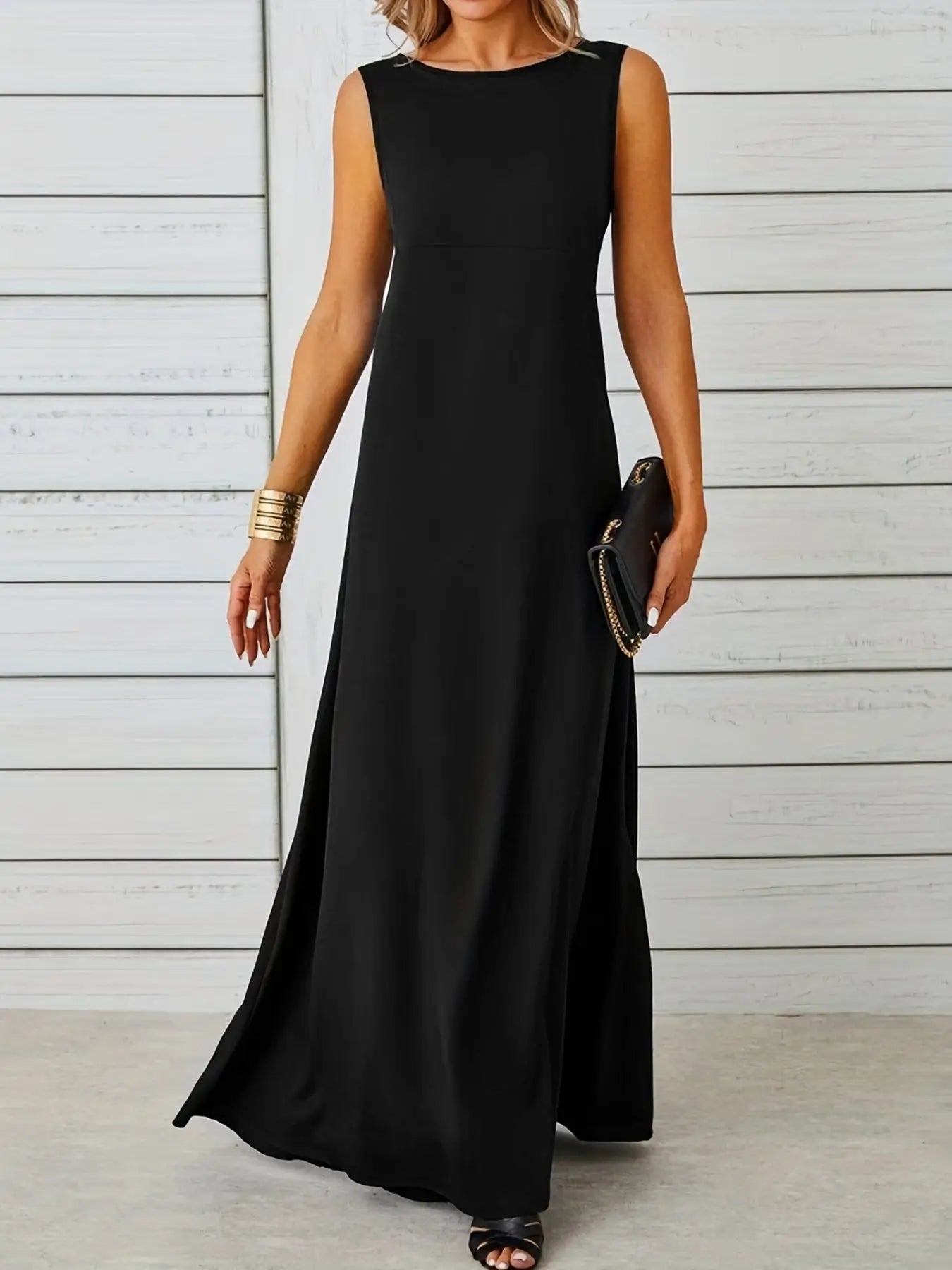 Sleeveless Flowy Maxi Dress Trendsi