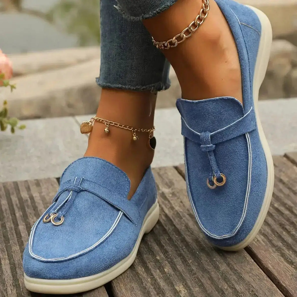 Durable Polyester Rubber Casual Round Toe Slip-Ons by Parfymia