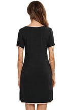 Women's Lounge Dress – Contrast Trim Pocketed