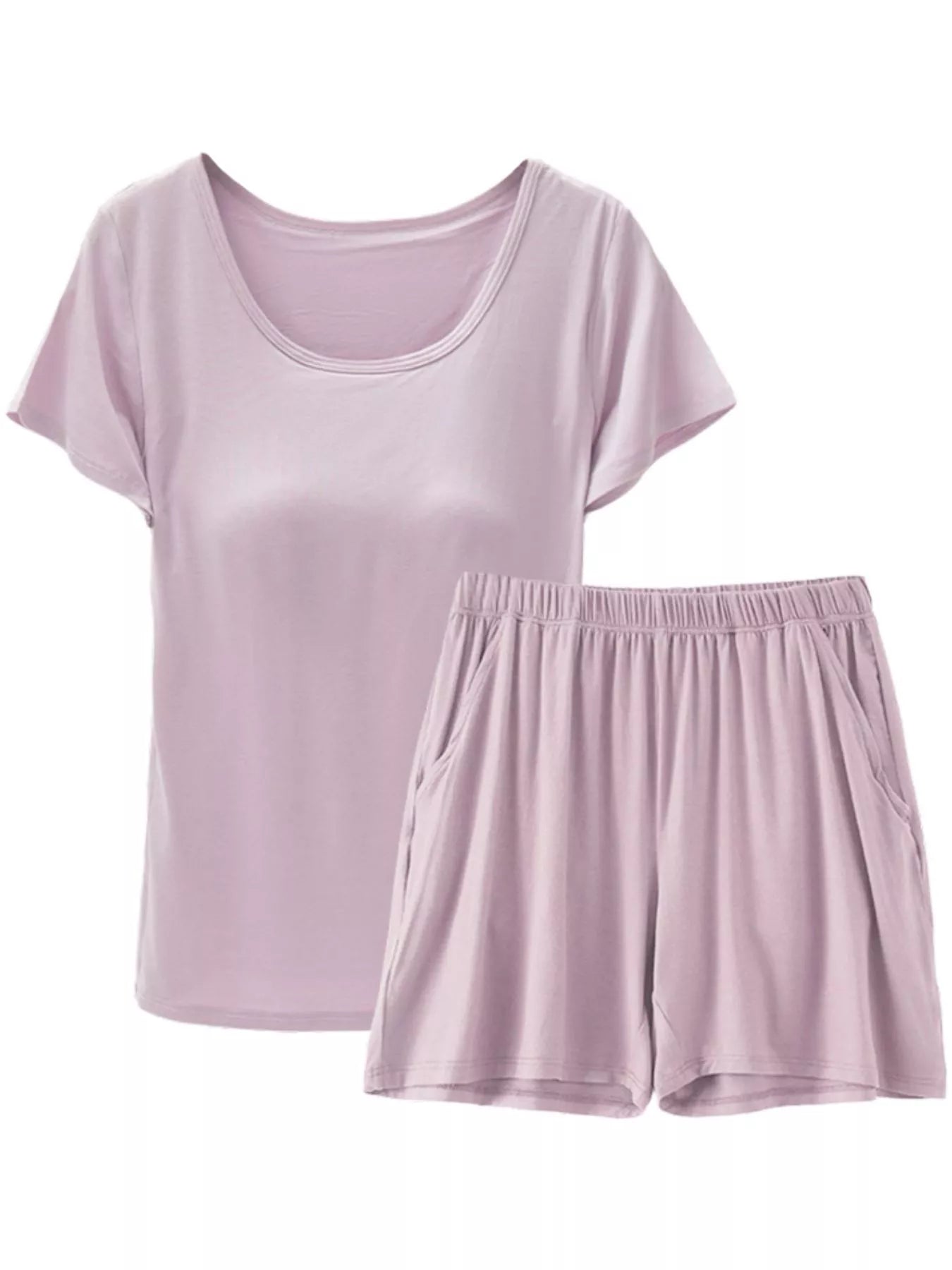 Women's Plus Size Padded Modal Shorts Set