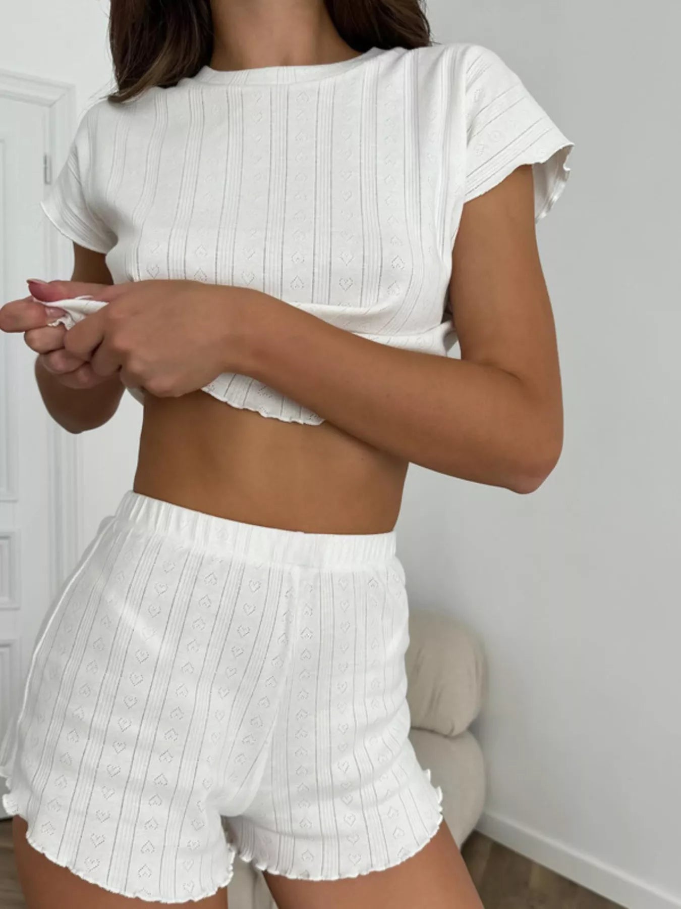 Women's Loungewear Set Ribbed Knit