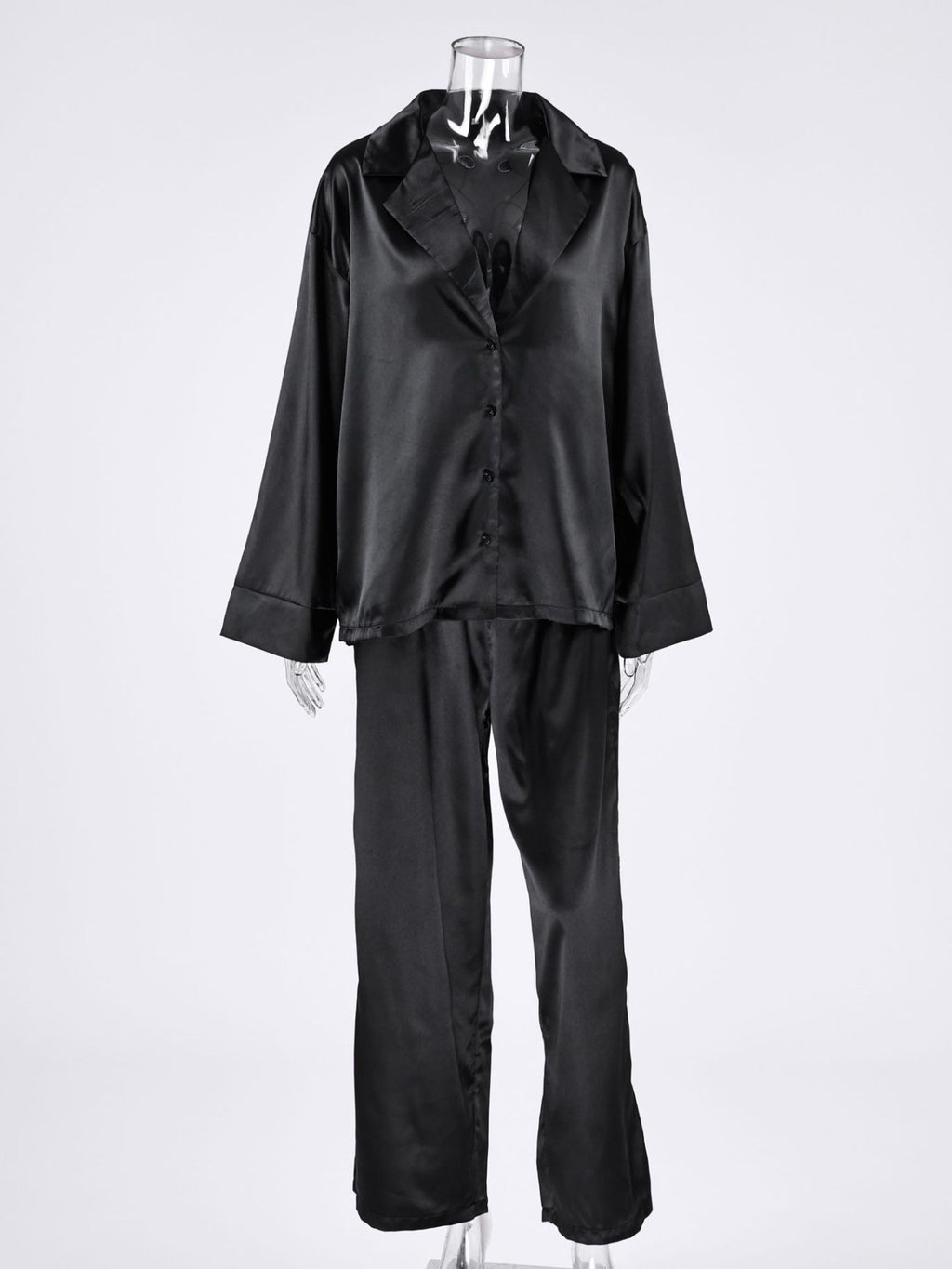 Women's Lounge Set Black Long Sleeve