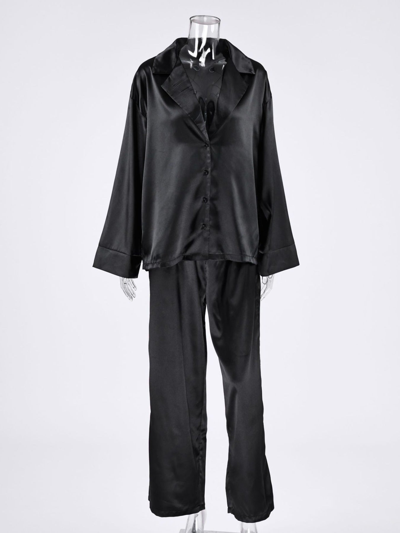 Women's Lounge Set Black Long Sleeve