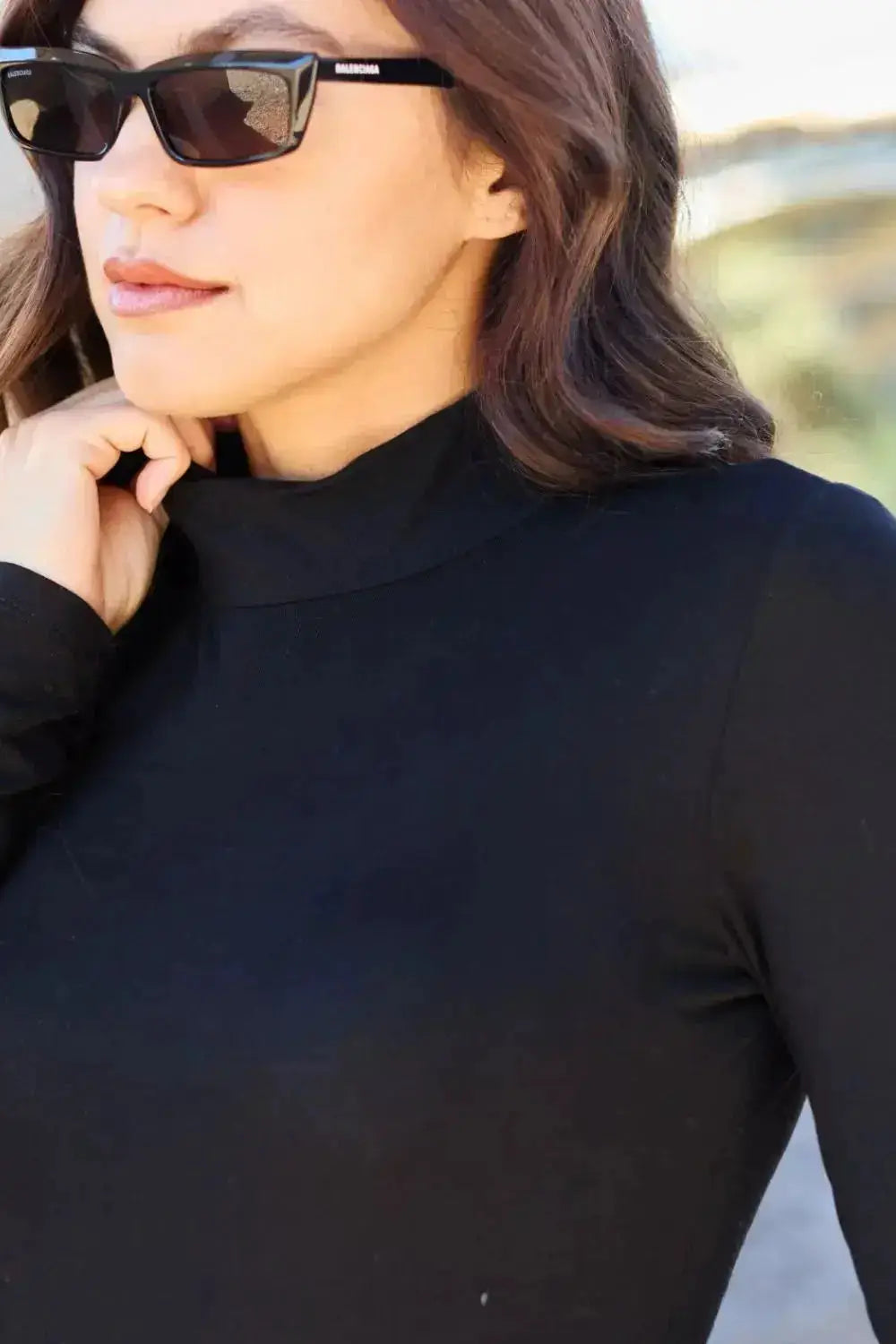 Basic Bae Full Size Mock Neck Long Sleeve Bodysuit by Parfymia