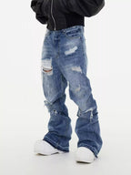 Men's Wide Leg Jeans – Distressed