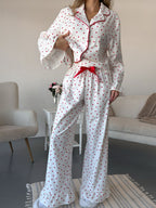 Women's Loungewear Heart Print Cotton Set