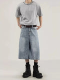 Men's Plus Size Wide Leg Capris Jeans