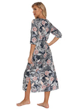 Women's Printed Slit Night Dress with Pockets
