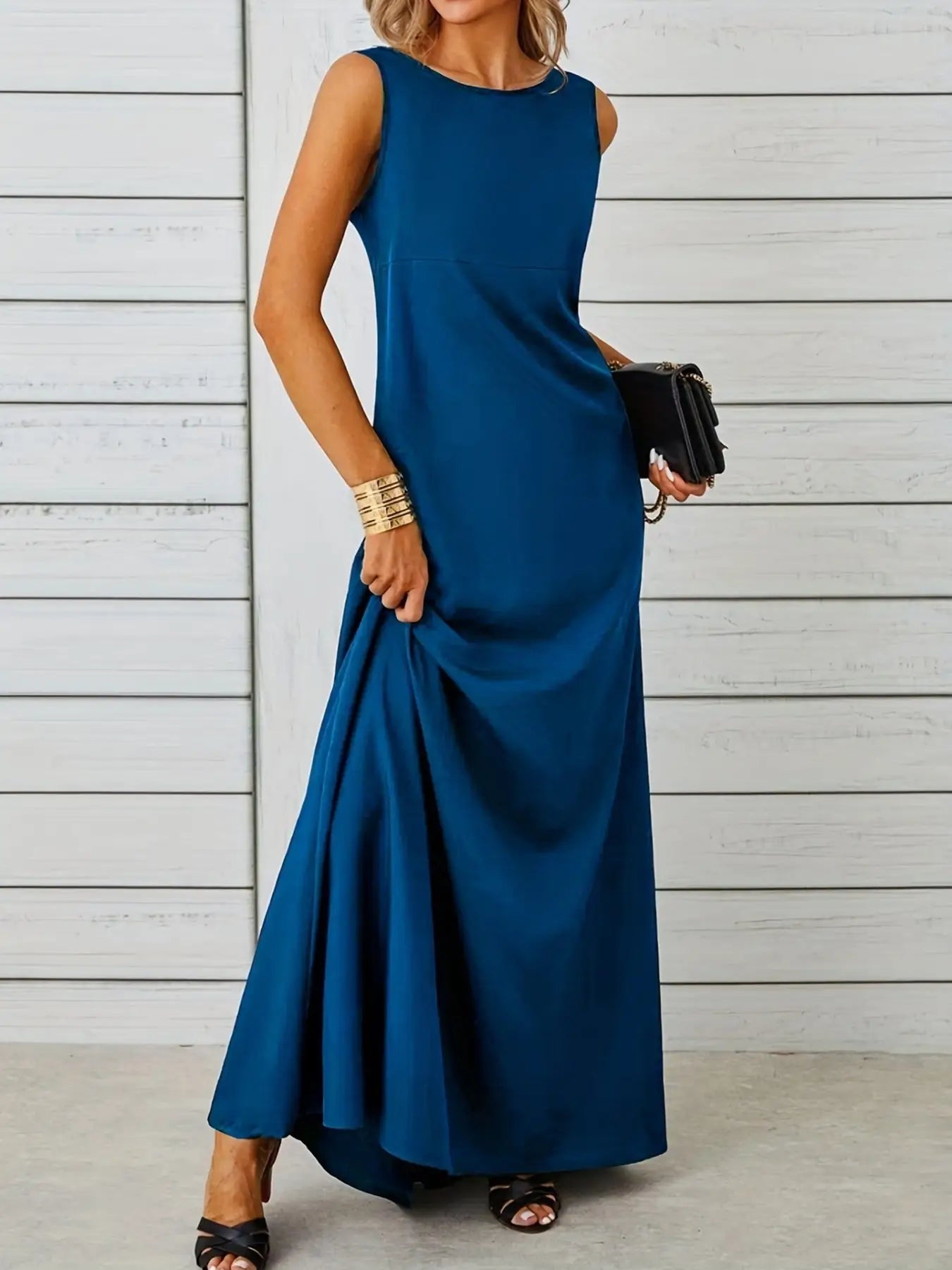 Sleeveless Flowy Maxi Dress Trendsi