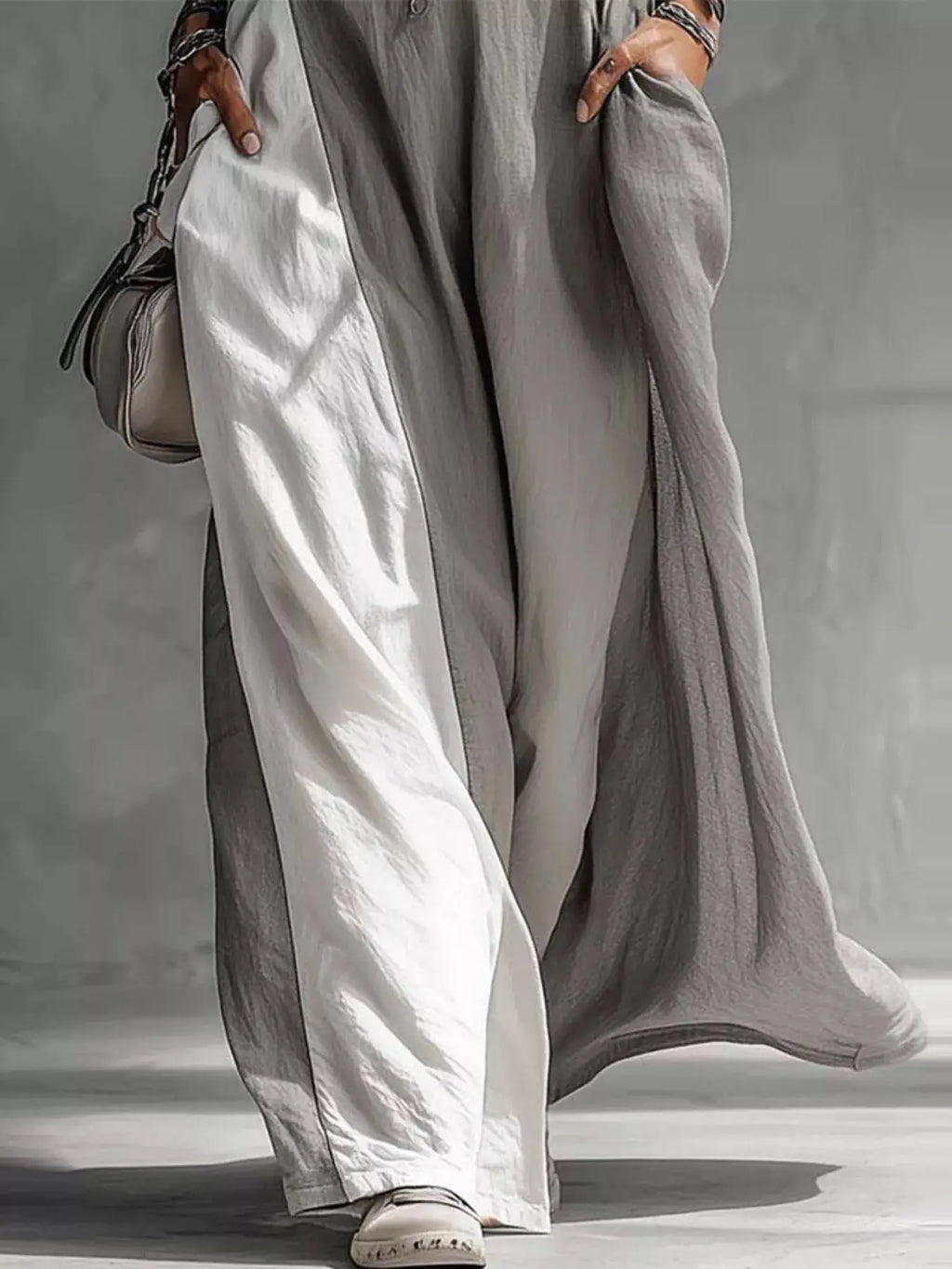 Two-Tone Sleeveless Maxi Dress Trendsi