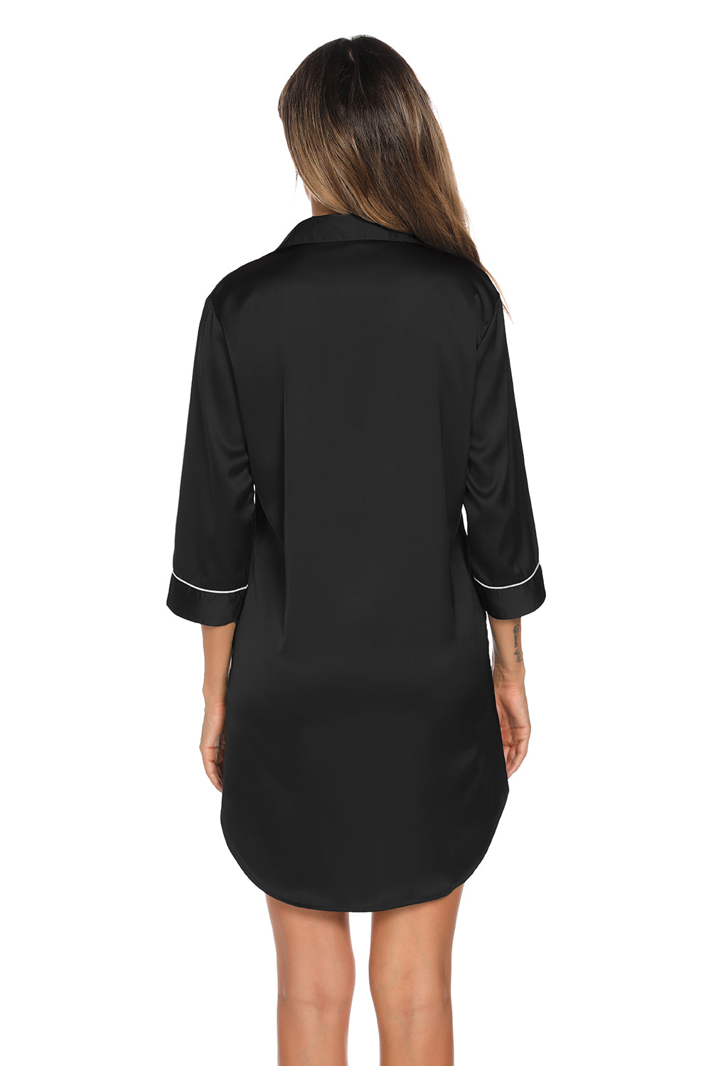 Women's Night Dress – Button-Up Collared