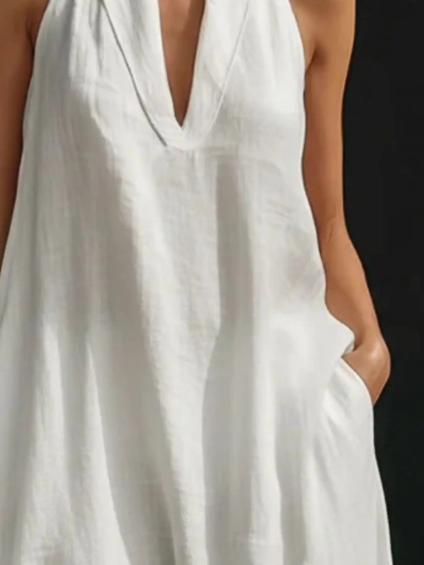 Halter Neck Maxi Dress with Pockets Trendsi
