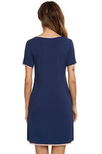 Women's Lounge Dress – Contrast Trim Pocketed