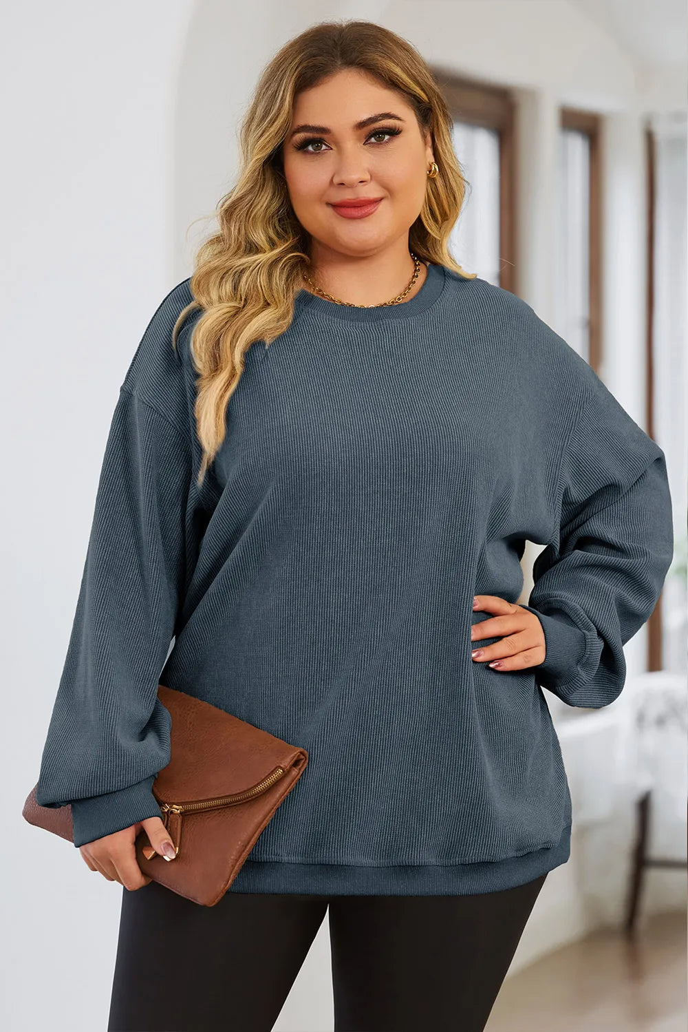 Women's Plus Size Sweatshirt – Dropped Shoulder