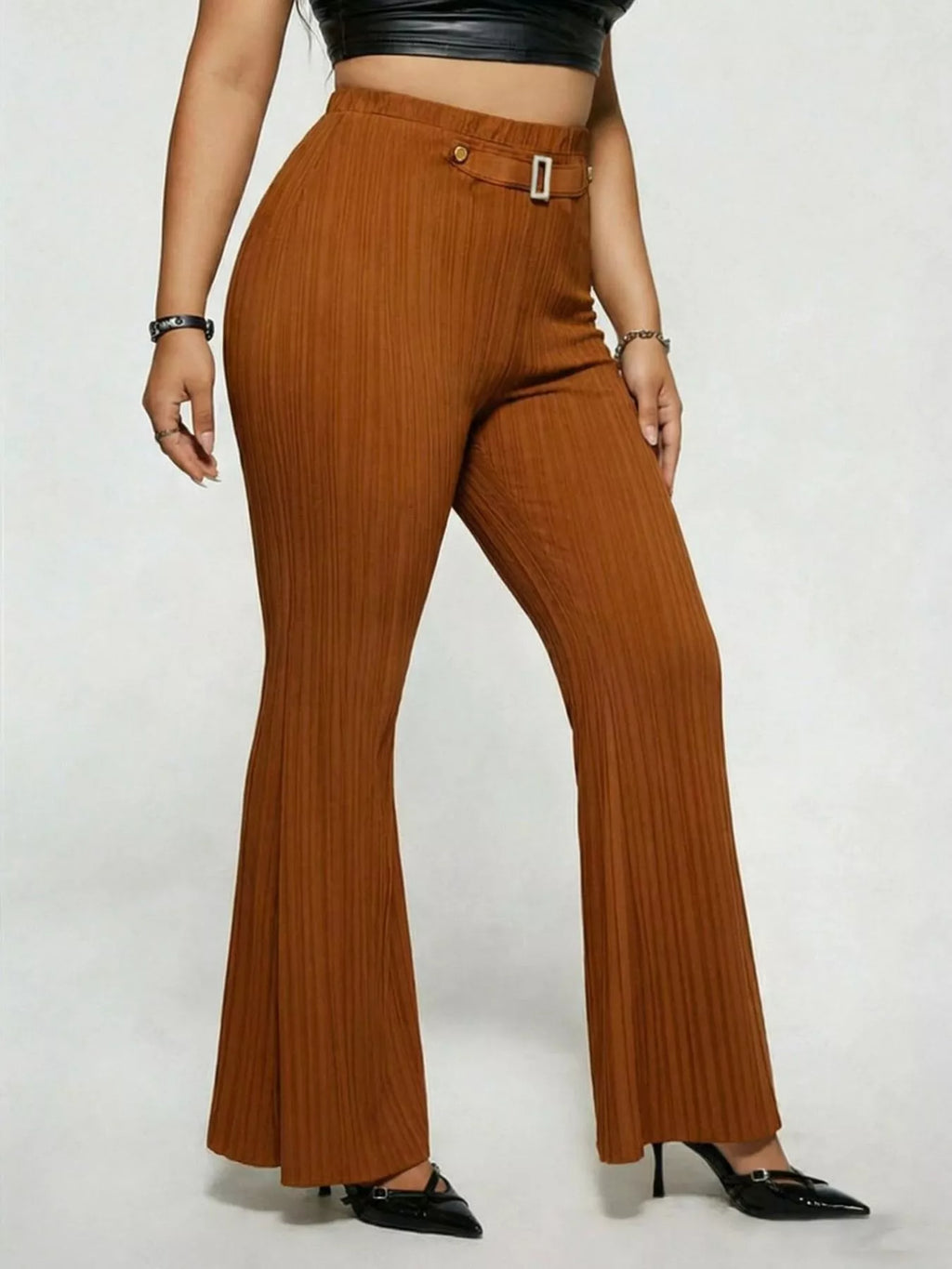 Women's Plus Size High Waist Flare Pants