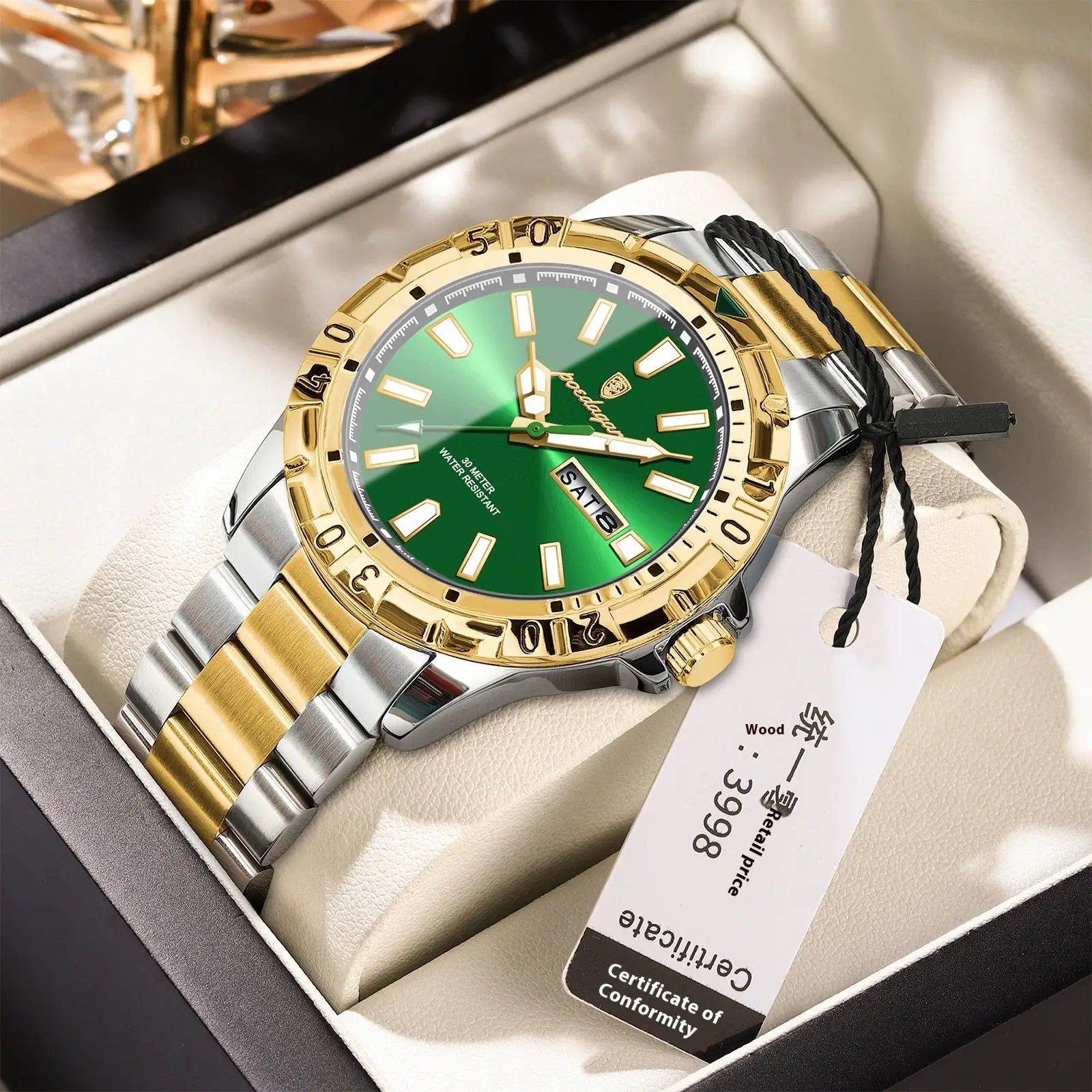 Men's Waterproof Luminous Fashion Watch – Swiss Style, Ultra-Slim 6mm Dropshipman