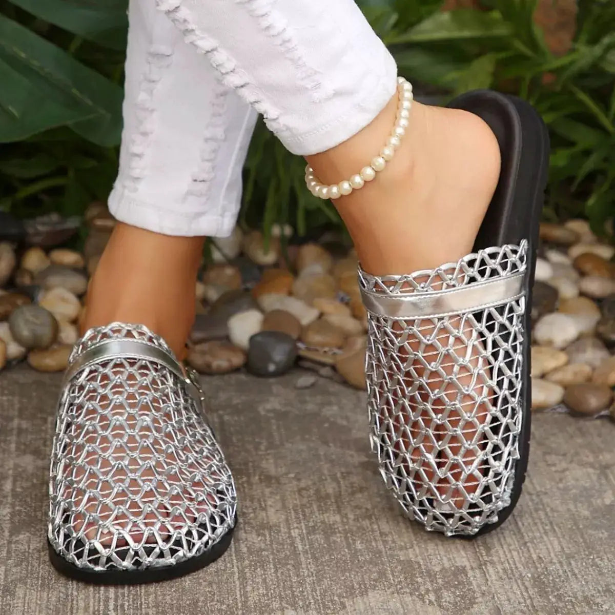 Breathable Mesh Buckle Decor Sandals For Women Stylish Everyday Comfort — Parfymia