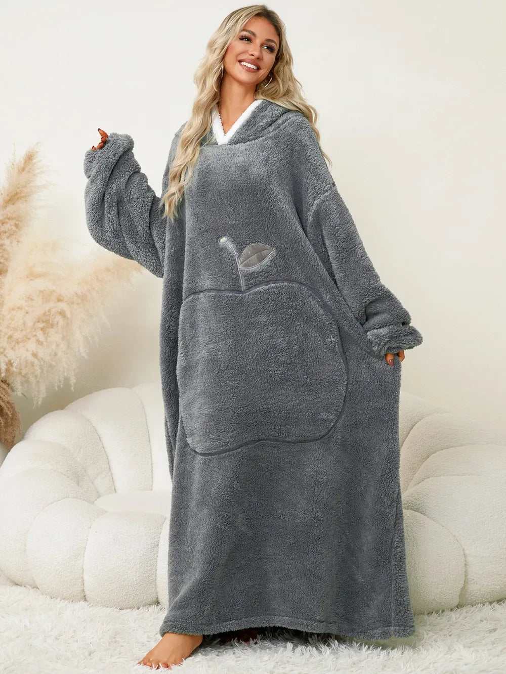 Women's Lounge Dress – Hooded Pocketed
